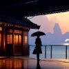 雨の日の京都観光を楽しむイメージ